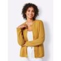 Strickjacke CREATION L PREMIUM Gr. 40/42, gelb (ocker) Damen Strickjacken