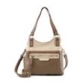 TOM TAILOR Damen Jule Shopper mit Lederimitat-Details, braun, Gr. ONESIZE