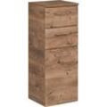Unterschrank SAPHIR "Quickset Badschrank mit 1 Tür und 2 Schubladen, 35 cm breit", braun (eiche ribbeck, eiche ribbeck), B:35cm H:90,5cm T:33cm, Spanplatte, Schränke, Bad-Unterschrank Unterschrank, Badezimmer-Unterschrank inkl. Türdämpfer, Griffe in Chrom Glanz