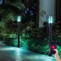 Globo - Smart led Stehlampe dimmbar Terrassenlampe Außenleuchte Industriell led Wegelampe schwarz Edelstahl Sockelleuchte, rgb Farbwechsel, 8,5W