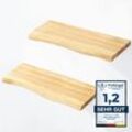 Lamo Manufaktur - 2 Stück Wandregal aus Holz mit unsichtbarer Befestigung 2x 42cm Wandregal aus 100 % echtem Holz Hängeregal für Wohnzimmer,