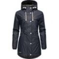 Regenmantel NAVAHOO "Rainy Forest" Gr. L (40), blau (navy) Damen Mäntel modischer Outdoor Regenparka