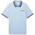 TOM TAILOR Herren Plus Size - Poloshirt mit Logo Print, blau, Logo Print, Gr. 2XL