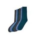 TOM TAILOR Herren 6er-Set Socken, blau, Uni, Gr. 43-46