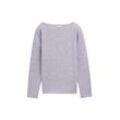 TOM TAILOR Damen Geripptes Sweatshirt, lila, Meliert, Gr. XXL