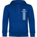 multifanshop Kapuzen Sweatshirt Jacke - Karlsruhe - Streifen - Druck weiß - Sweat