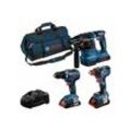 Bosch - Combo Kit 3-tlg. 18V: gsr 18V-55 + gdx 18V-200 + gbh 18V-22, 3x pc 4,0 + Lader + Tasche