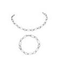 Wave Rush Necklace Set Silver