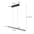 LED-Hängelampe Bande, up/down, schwarz, 120 cm, CCT, Dimmer