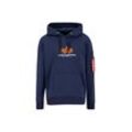 Hoodie ALPHA INDUSTRIES "Alpha Industries Men - Hoodies Basic Rubber" Gr. L, blau (ultra navy) Herren Sweatshirts