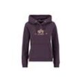 Hoodie ALPHA INDUSTRIES "Alpha Industries Women - Hoodies New Basic Wmn" Gr. L, lila (plum) Damen Sweatshirts