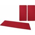 Bettumrandung HANSE HOME "Fancy" Gr. 14, rot, H:7mm, Obermaterial: 100% Polypropylen, Bettumrandung, Unifarben, Bettvorleger, 3-teiliges Läufer-Set fürs Schlafzimmer