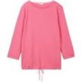 TOM TAILOR Damen 3/4 Arm Shirt mit Bio-Baumwolle, rosa, Uni, Gr. XS