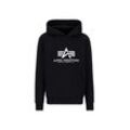 Hoodie ALPHA INDUSTRIES "Alpha Industries Men - Hoodies Basic Carbon" Gr. L, schwarz (black, silver) Herren Sweatshirts