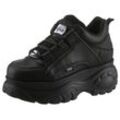 Sneaker BUFFALO Gr. 41, schwarz, Damen, Leder, Schuhe, Freizeitschuh, Ugly-Sneaker, Schnürschuh mit MemoryFoam-Innensohle