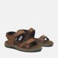 Sandale TIMBERLAND "Governor's Island 2 STRAP SANDAL" Gr. 43 (9), braun (bark), Leder, Textil, Schuhe