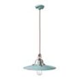 Licht-erlebnisse - Pendelleuchte Metall Keramik d: 40 cm Hellblau Shabby Antik E27 rund Vintage Design Keramiklampe