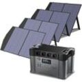 Allpowers - S2000 1500Wh Tragbares Powerstation 2000W (Spitze 4000W) akku Solargenerator Mobiler Stromspeicher Power Station mit 4Pcs 100W Faltbares