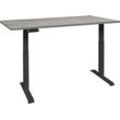 Schreibtisch MÄUSBACHER "Big System Office", grau (schwarz matt, beton, schwarz matt, beton), B:180cm, Tische, Breite 180 cm, elektrisch höhenverstellbar