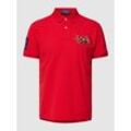 Custom Slim Fit Poloshirt mit Motiv-Stitching