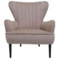 Lounge-Sessel MCW-K37, Cocktailsessel Polstersessel Sessel, Samt (280g/m²) ~ taupe