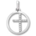 Kette mit Anhänger ONE ELEMENT "Zirkonia Kreuz aus 925 Silber" Halsketten Gr. Silber 925 (Sterlingsilber), silberfarben (silber) Damen Schmuckset - Set mit verstellbarer Halskette