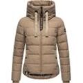 Steppjacke NAVAHOO "Amayaa" Gr. L (40), grau (taupe) Damen Jacken stylische Winterjacke mit coolen Applikationen