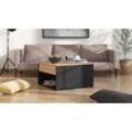 Couchtisch HOME AFFAIRE "Taranto Kaffeetisch, 80 cm, quadratische Form, modern design", schwarz (schwarz, artisan eiche), B:80cm H:45cm T:80cm, Tische, höhenverstellbar Tischplatte, geschlossenes Fach, schwarz oder weiß