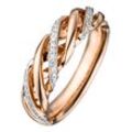 Diamantring JOBO Fingerringe Gr. 52, SI = kleine Einschlüsse, Roségold 585-Diamanten, rosegold (roségold 585) Damen 585 Roségold bicolor mit 36 Diamanten