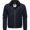 Outdoorjacke RAGWEAR "Sivval Felt" Gr. L (52), blau (navy), Herren, angeraute Sweatware, Obermaterial: 100% Polyester, Innenfutter: 100% Polyester, Wattierung: 100% Polyester, Jacken, lässige Herren Jacke in Woll-Optik mit kuscheligem Kragen