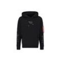 Hoodie ALPHA INDUSTRIES "Alpha Industries Men - Hoodies Dragon EMB Hoodie" Gr. L, schwarz (black, black) Herren Sweatshirts