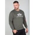 Sweater ALPHA INDUSTRIES "Alpha Industries Men - Sweatshirts 3D Logo II" Gr. L, grün (dark olive) Herren Sweatshirts