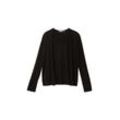 TOM TAILOR Damen Leichter Cardigan, schwarz, Uni, Gr. XS