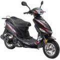 Motorroller LUXXON "Prime", schwarz (schwarz, schwarz), Motorroller & Mofas, 45 km/h, B:780cm H:1260cm L:1850cm