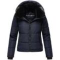 Steppjacke NAVAHOO "Mit Liebe XIV" Gr. L (40), blau (navy) Damen Jacken Warme gesteppte Winterjacke mit kuscheligem Kragen