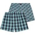 TOM TAILOR Herren Boxershorts aus Baumwolle im 2er-Pack, grün, Kariert, Gr. 4