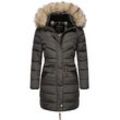 Steppmantel NAVAHOO "Paula" Gr. XXL (44), grau (anthrazit) Damen Mäntel stylischer Winter Parka m. edlem Fellimitat