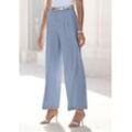 Palazzohose LASCANA, Damen, Gr. 34, N-Gr, blau (hellblau), Stoff, Obermaterial: 64% Polyester, 32% Viskose, 4% Elasthan, unifarben, modisch, figurumspielend lang, Hosen, im Business-Look, elegante Anzughose mit Taschen