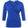 V-Shirt 3/4-Arm Anna Aura blau, 42