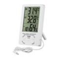 Memkey - Digitales Thermometer-Hygrometer, LCD-Digitalthermometer mit Sonde, Innen- und Außenhygrometer, Temperatur-Feuchtigkeitsmonitor,