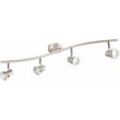 Spotleiste Wohnzimmerlampe 4 flammig Spot Deckenleuchte led Deckenlampe, Spots beweglich chrom, 4x 5W 4x 345lm 3000K, LxH 70x15 cm