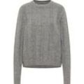 Sweater MUSTANG "Strickpullover" Gr. L, grau (grau meliert) Damen Sweatshirts