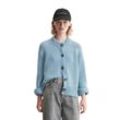 Cardigan MARC O'POLO DENIM "aus Schurwolle-Alpakawolle-Mix" Gr. L, blau Damen Strickjacken