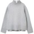 TOM TAILOR Damen Weicher Strick Pullover mit Stehkragen, grau, Uni, Gr. XS