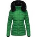 Steppjacke NAVAHOO "Milianaa" Gr. M (38), grün (smaragd) Damen Jacken Edle Winterjacke mit weicher Kunstfell-Kapuze