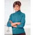 Rollkragenpullover CASUAL LOOKS "Pullover" Gr. 36, blau (petrol) Damen Pullover