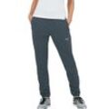 Jerseyhose TRIGEMA "TRIGEMA Freizeithose mit Bein-Reißverschluss", Damen, Gr. L, US-Größen, grau (anthrazit), 74% Nylon, 26% Elastan, Basic, Hosen