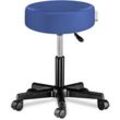 Casaria - Rollhocker Höhenverstellbar 10cm Polsterung 46-60cm Sitzhöhe 360° Drehbar Ø35cm Rund Rollen Bürohocker Drehhocker Arbeitshocker Hocker blau