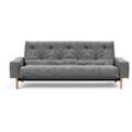 Schlafsofa INNOVATION LIVING ™ "MIMER hochwertige Schlaffunktion, aktuelles Design und extra Komfort", grau (holzkohle 563 twist), T:100cm, 100% Polyester, Sofas, Taschenfederkernmatratze, Breite Liegefläche 140 cm