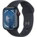 Apple Watch Series 9 (2023) GPS + Cellular 45 mm - Aluminium Mitternacht - Sportarmband Schwarz